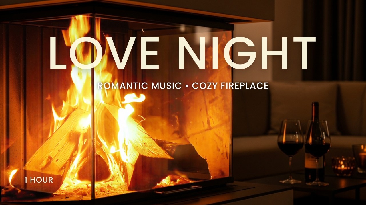 LOVE NIGHT ❤️ Romantic Music by the Fireplace | Intimate Late Night Ambience (1 Hour)