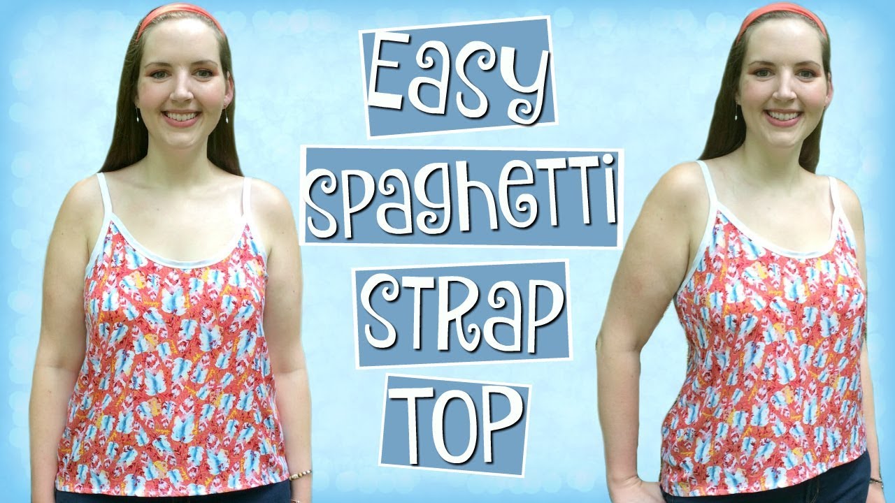 DIY Easy Spaghetti Strap Tank Top with Bias Tape Straps
