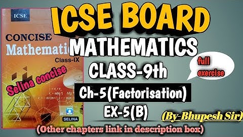 icse |class-9th |mathematics |ch-5 |factorisation | ex-5b | middle term spliting@ProblemsBeater