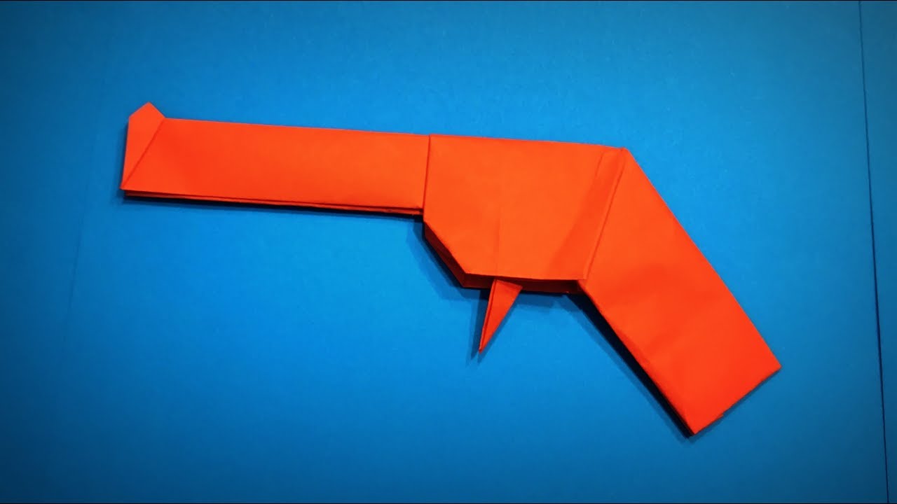 Origami Gun How To Make A Paper Gun Pistol Diy Origami Easy Art