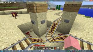 Minecraft Beta 1.5 - Simple 3-Way Powered Rail Intersection Minecraft Beta 1.5 - Simple 3-Way Powered Rail Intersection