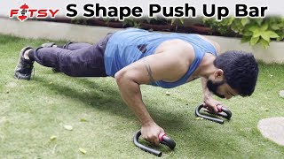 FITSY S Shape Push Up Bar Stand | Push Up Bar Exercises For All Levels screenshot 2