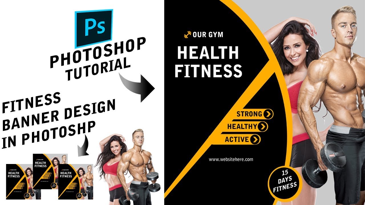 Fitness Banner Design In Photoshop How To Make Banner Design In Photoshop Youtube