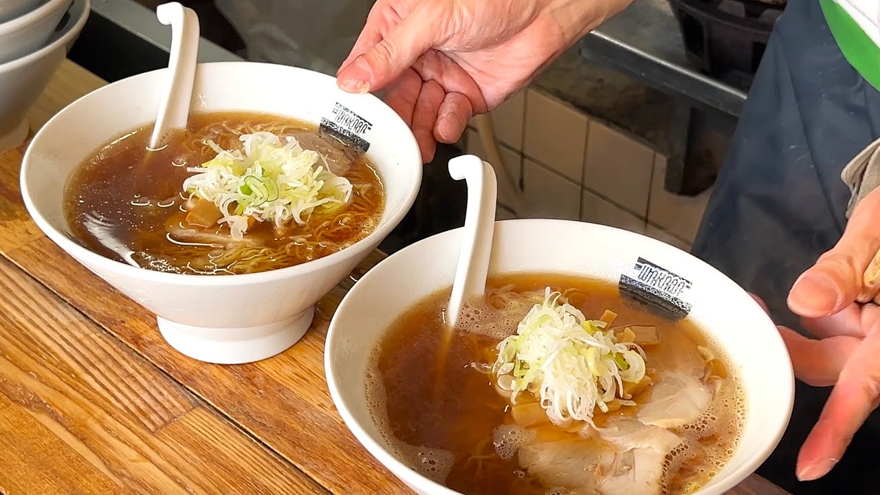Рамен с самыми тонкими лапшами в Японии【70 лет в районе Цукидзи, Токио】