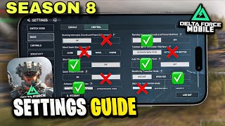 BEST SENSITIVITY AND SETTINGS😱 FOR SEASON 8 | DELTA FORCE MOBILE