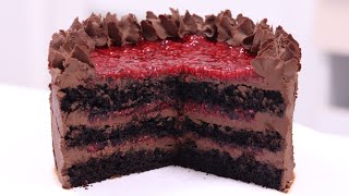 картинка: ШИКАРНЫЙ ТОРТ МАЛИНОВЫЙ ТРЮФЕЛЬ 🍫простой рецепт ПОСТНОГО ТОРТА🍫 RASPBERRY CHOCOLATE CAKE