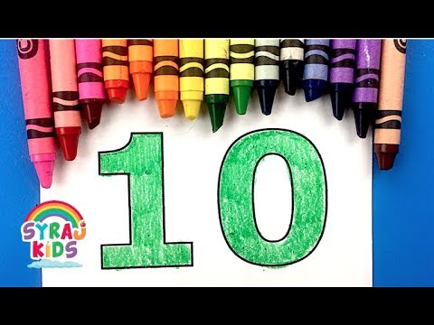 Crayola Crayons COLORING Pages Numbers 1 10 Count In English ABC 123 Syraj Kids