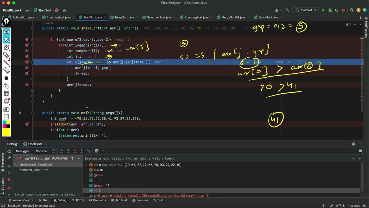 Data Structures and Algorithms Shell Sort | Time Complexity | DSA ...