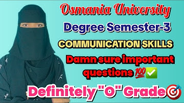 Degree Semester-3 COMMUNICATION SKILLS damn sure long & short questions✅💯/O.U/ Score "O" grade