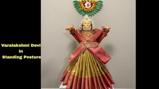 Varalakshmi Devi Saree draping / Varamahalakshmi Saree decoration  / varalakshmi pooja