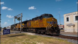 | RARE CSX CW40-8 7910 | UP 6358 leads the M-EWOL south with an old CSX CW40-8 in tow. | 3 clips |