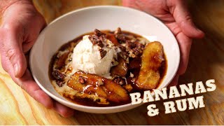 Perfect Banana & Rum Dessert: Bananas Foster | Safety Tips on Flambéing