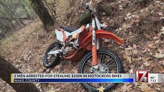 Two men arrested for stealing $200,000 in motocross bicycles