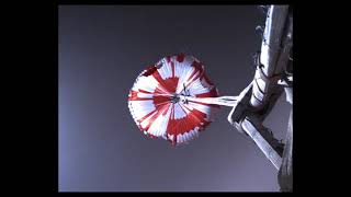 Perseverance’s Descent \& Touchdown on Mars  Parachute Up View Camera 2 NASA Clip 2021