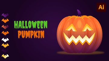 HOW TO DRAW HALLOWEEN PUMPKIN IN ADOBE ILLUSTRATOR TUTORIAL 🎃| character illustration