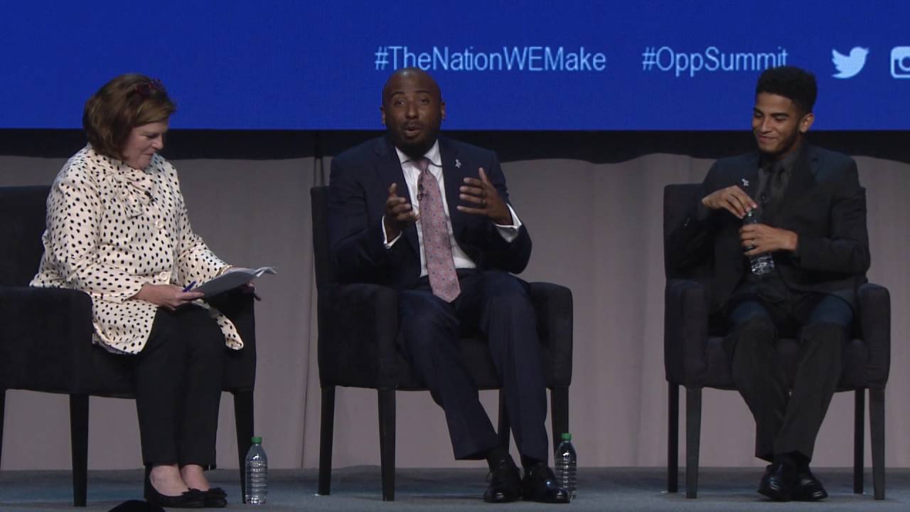 Kerry Sullivan, Nathaniel Cole and Carlos Polanco at the 2016 Opportunity Summit