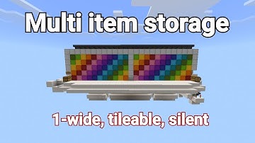 1-wide, tileable Multi item storage tutorial // MCPE Minecraft Bedrock