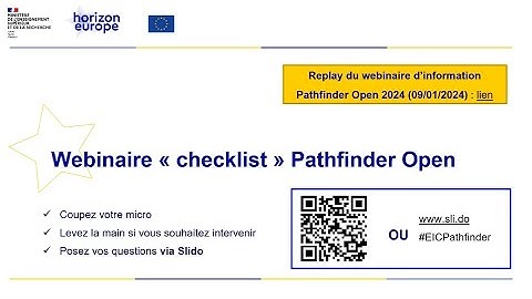 Webinaire checklist EIC Pathfinder Open 2024