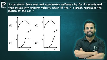 A car starts from rest and accelerates uniformly by for 4 seconds and then moves with
