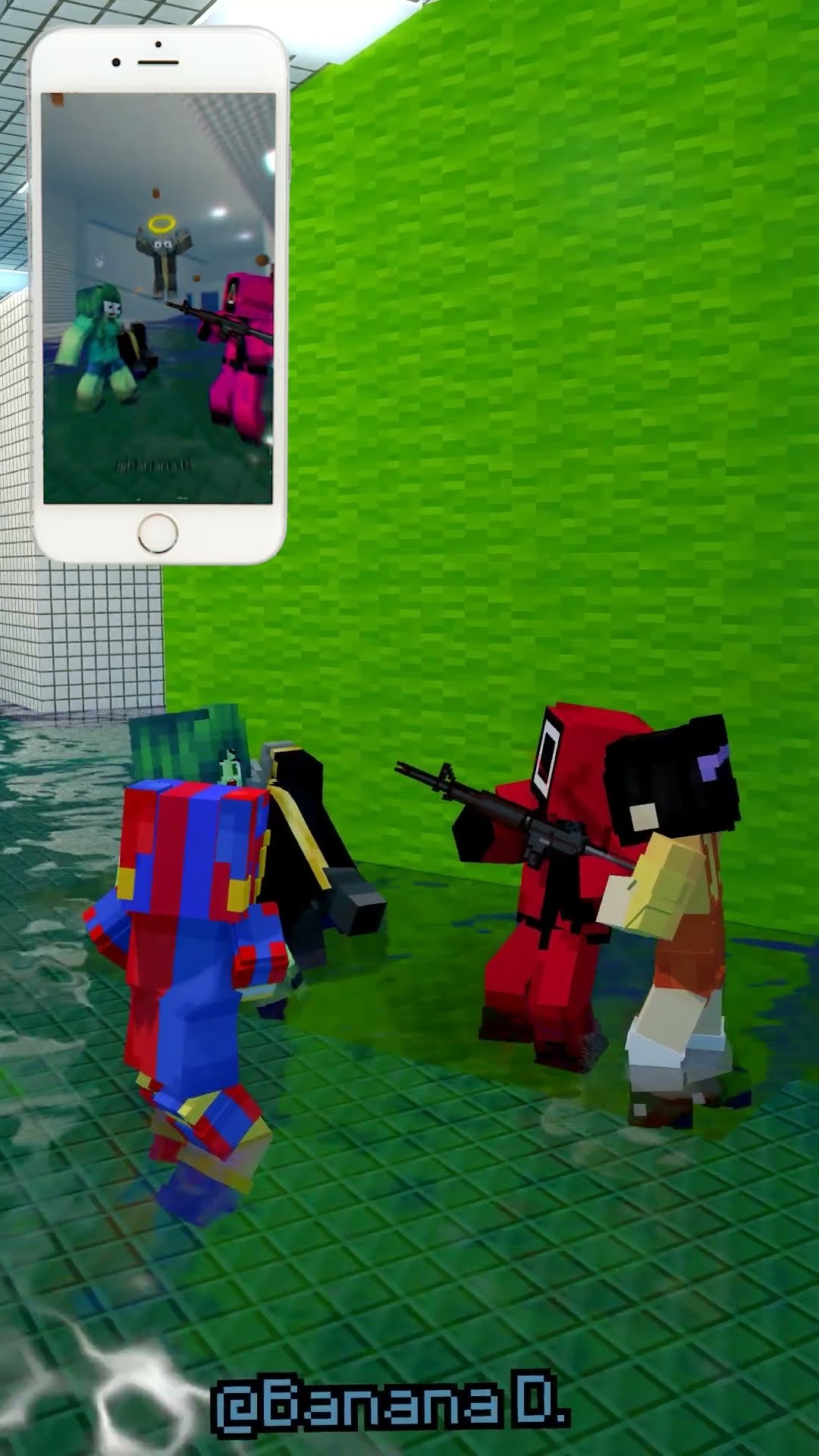 Squid game killer Shoot but Pomni team green screen in backroom level2 water park