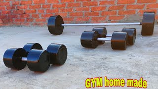 awesome home made dumbbells from cement عمل دامبل في المنزل بأبسط الأدوات   घर का जिम