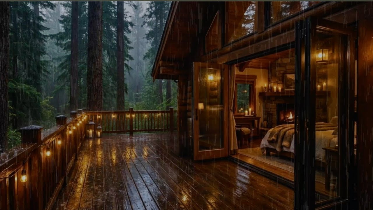 Rain on a Cozy Forest Cabin | Relaxing Rain Ambience for Sleep, Study ...
