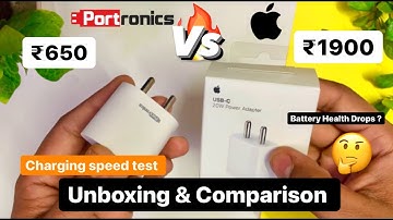 Best Charger For Your iPhone ?🔥| Portronics Adapto 20W vs Apple 20w Charger Unboxing & Comparison 😍
