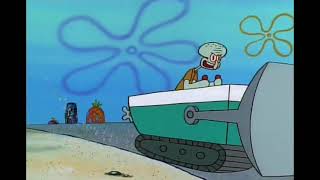 Squidward - Chasing Spongebob And Patrick In His Bulldozer Happy Opposite Day Read Description