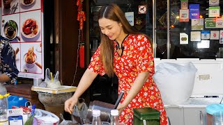 the most beautiful street coffee lady in Bangkok | Ploy Sai Coffee | thai food