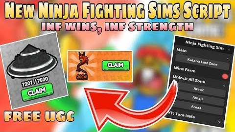 Roblox Ninja Fighting Sims Script | Inf Wins | Inf Strength | FREE UGC | Roblox Scripts | Mobile/PC
