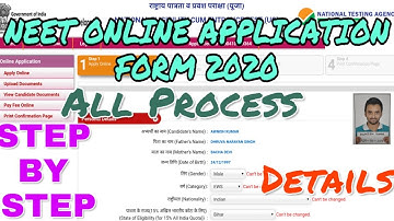 How To Fill NEET Online Application form 2020,NEET 2020 Online Application form kaise bhare,