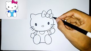 Cara Menggambar Hello kitty Mudah dan Bagus | How to draw hello kitty easily