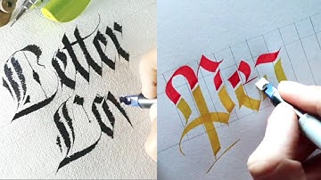 AMAZING BROAD EDGE PEN MODERN CALLIGRAPHY | 3 ARTISTS CALLIGRAPHY MASTERS