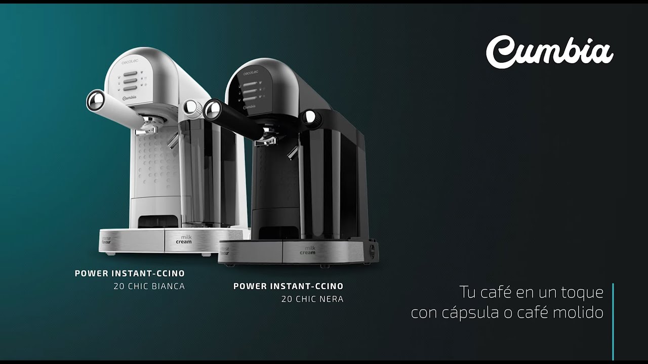 Cafetera semiautomática Cumbia Power Instant-ccino 20 Chic Serie Nera  Cecotec