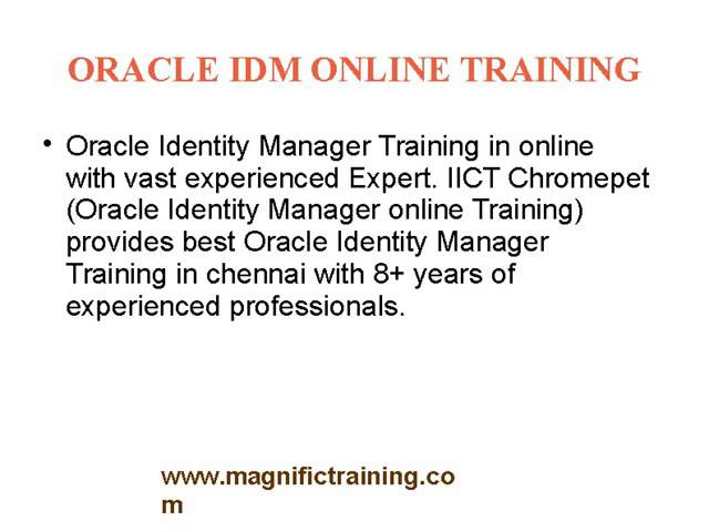 Oracle IDM Identity Management Online Training