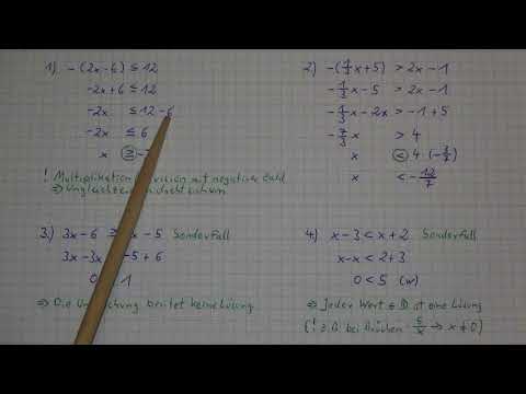 Video: Wie ähneln sich lineare Ungleichungen und lineare Gleichungen?