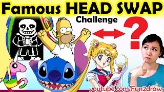Challenge Fun Art Video: Drawing Famous Characters HEAD SWAP | Mei Yu - Funny Art Challenge screenshot 5