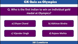 GK Quiz on Olympics | Quiz in English | Olympics Quiz screenshot 2