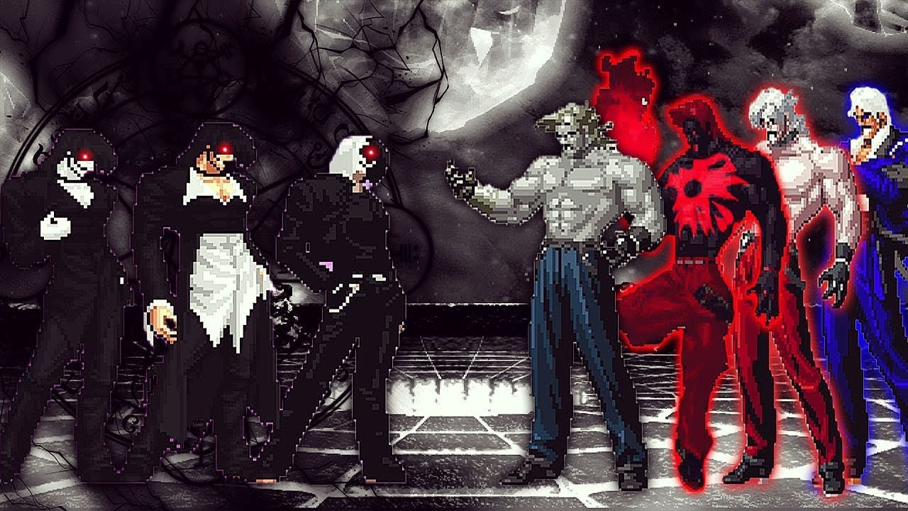 [KOF Mugen] Iori Black Flame Remake Vs Ultimate Rugal Team - YouTube
