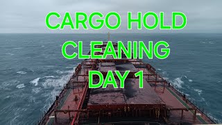 Cargo Hold Cleaning in Panamax Vessel Day 1