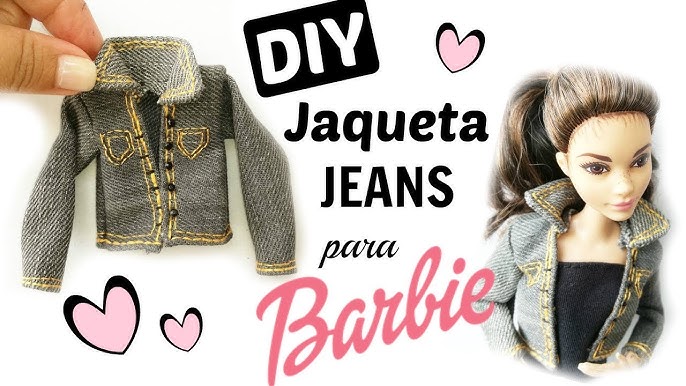 Jaqueta Jeans para Barbie, Como Fazer Roupinha de Boneca 