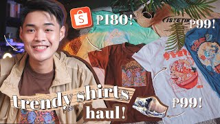 BEST Trendy Affordable Shopee Haul! 🛒💸: Oversized Shirts, Streetwear, Graphic Tees