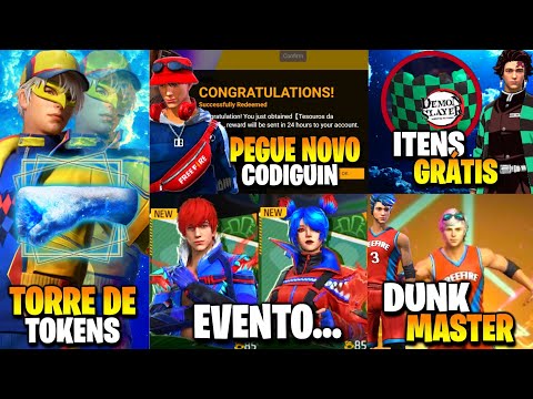 URGENTE!! NOVO CODIGUIN, GOLA ALTA PRETA, TROCA NICK, DUNK MASTER, CUBO  GRÁTIS - NOVIDADES FREE FIRE 