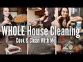 WHOLE HOUSE CLEANING | COOK & CLEAN WITH ME | WEEKEND MESS HOUSE CLEANING | CLEAN VIDEO 2021