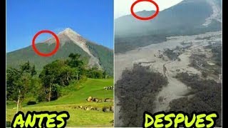 |ANTES Y DESPUES| Asi lucian algunos lugares de Guatemala antes de la erupción del Volcán de Fuego.