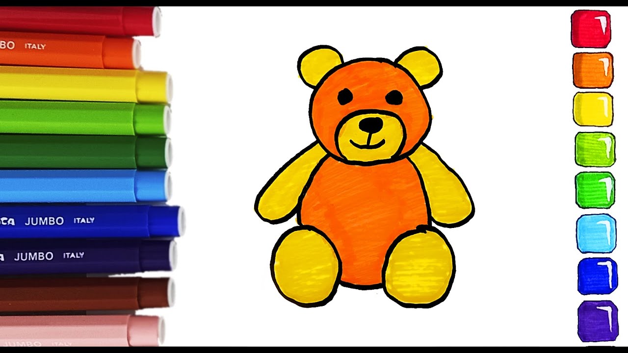 СМОТРИ!!! Круто нарисовал МИШКУ, Как нарисовать МЕДВЕЖОНКА, Учись ...