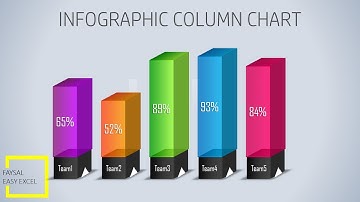 Infographic Square 3D Stacked Column Chart in Excel 2016