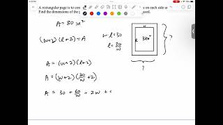 [CALC AB/BC] Optimization - Finding Minimum Area