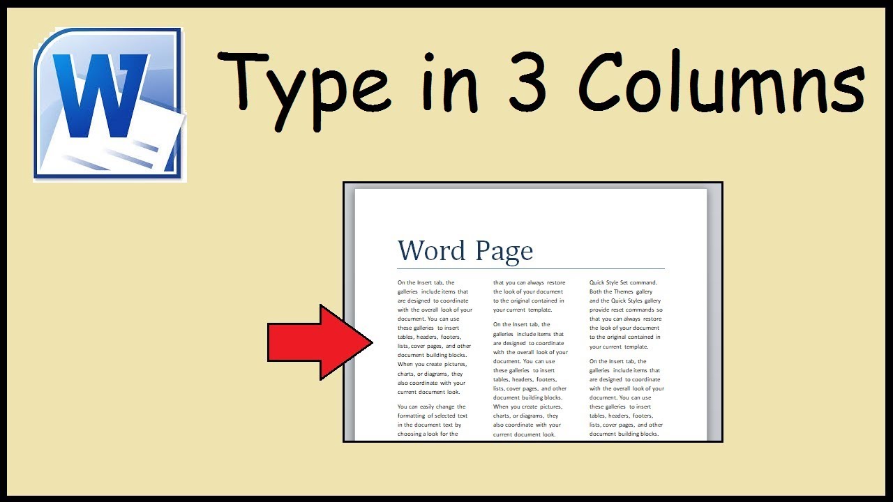 How to type in 21 columns Word With 3 Column Word Template