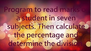 C program: find total, percent and division: toutorial:8